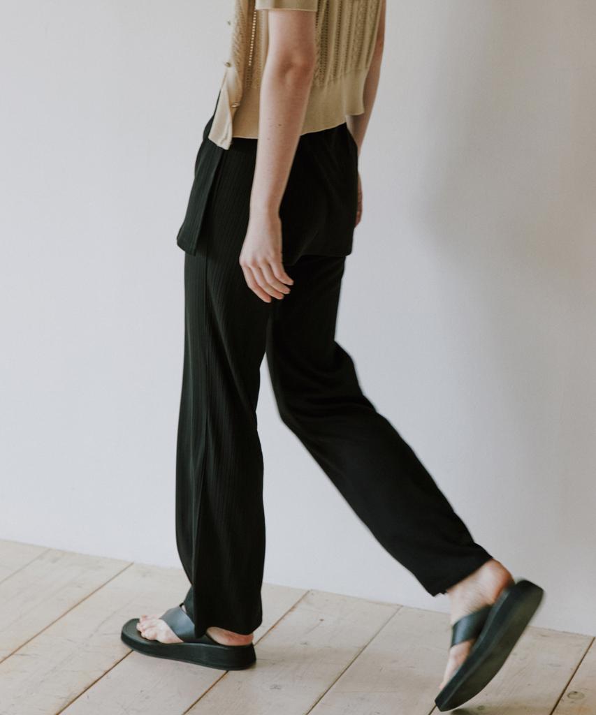 OCTETTE Jersey Skirt Wrap Pants_Black