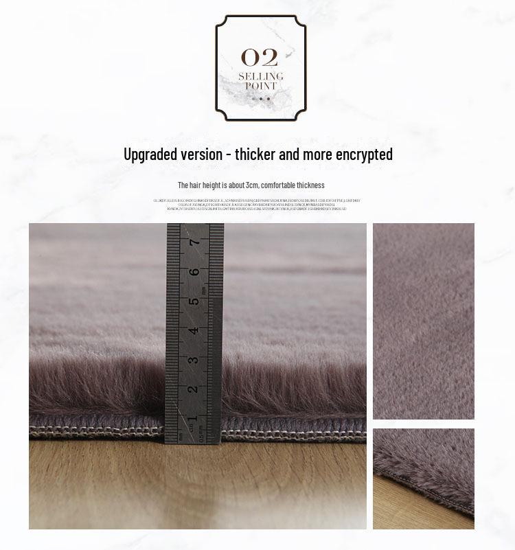 Modern Imitation Rabbit Fur Carpet for Living Room and Bedroom – Cute, Washable, Customizable, Full-Cover Floor Mat