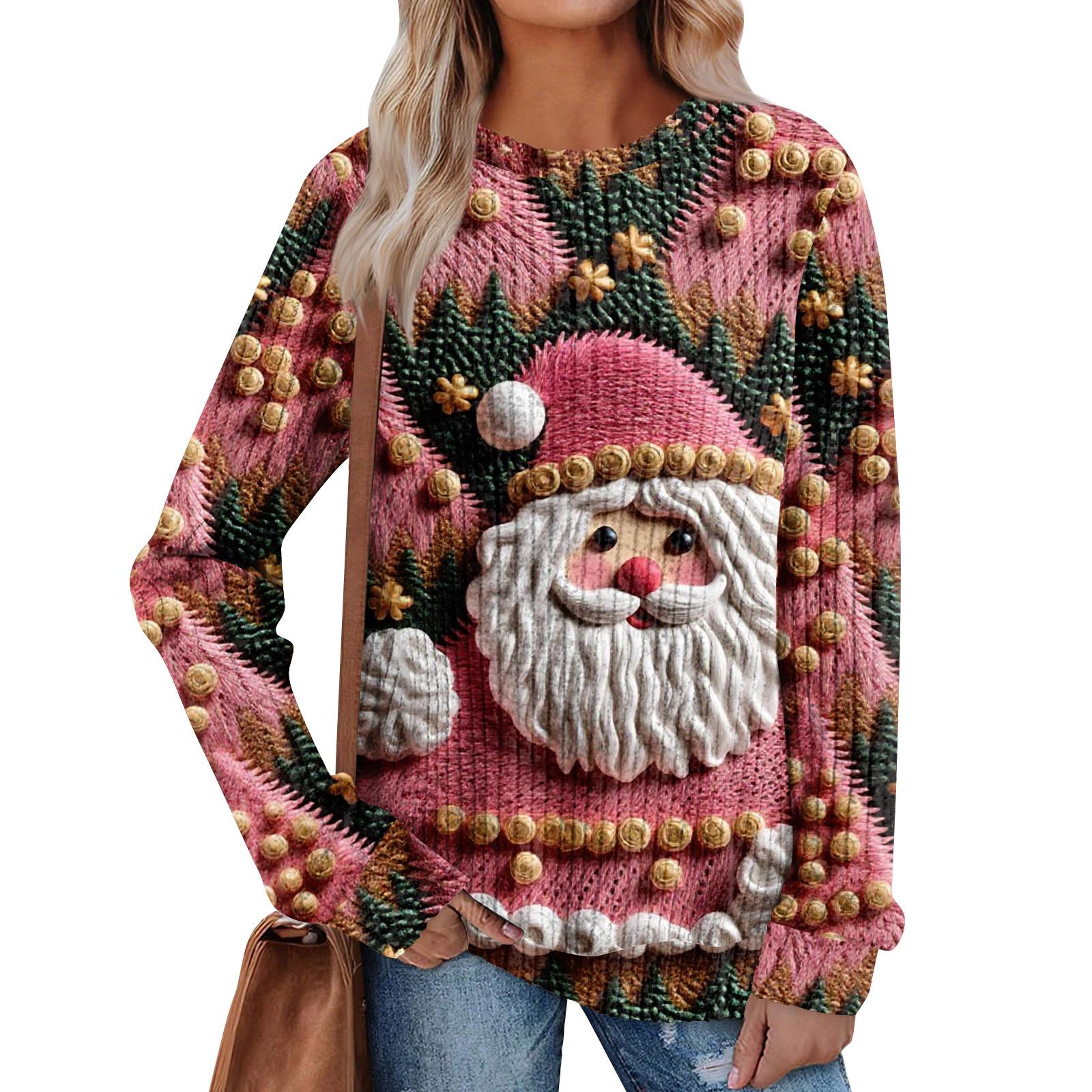 

Women s Printed Lightweight Brushed-Cotton Round Neck Top L темно-зелений колір