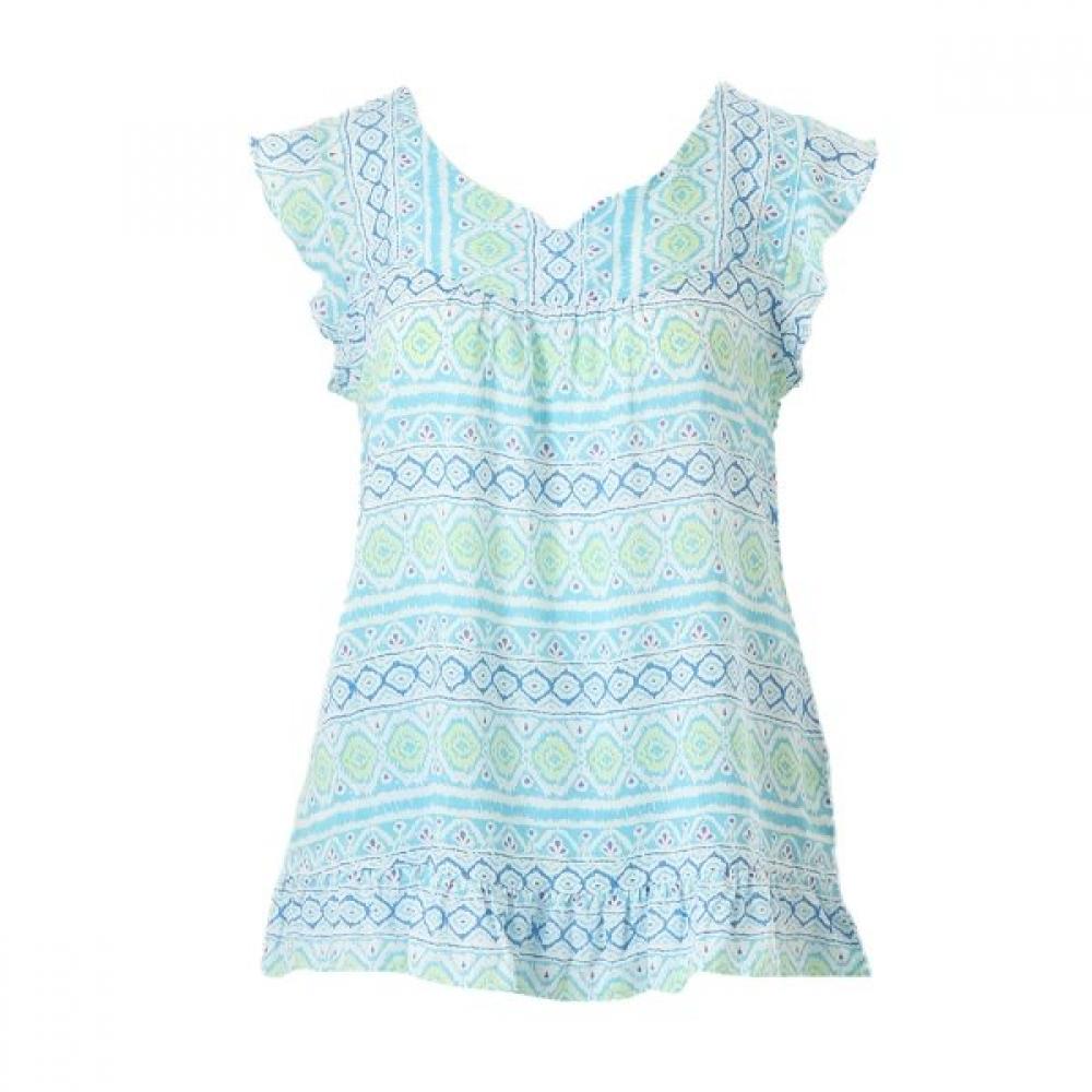 Venus Rayon Ethnic Print Top Vevs111w Blue/85