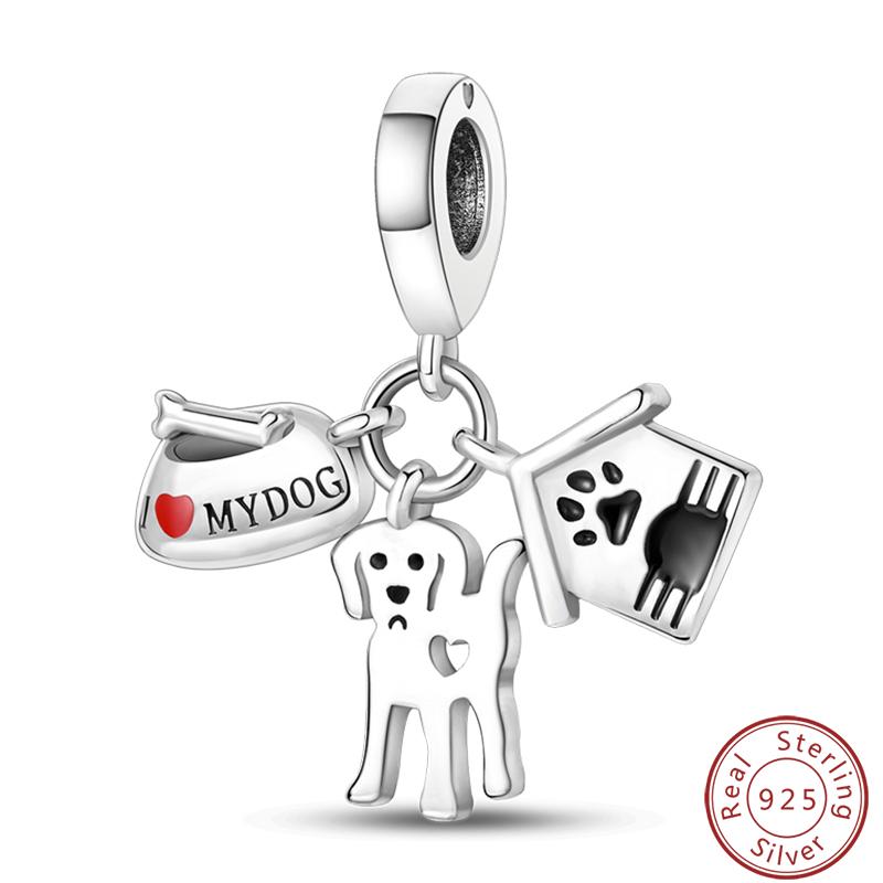 Cute Cat And Dog Series Copper Moon Butterfly Paw Print Charms 3Mm Diy Fine Jewelry Gifts Making