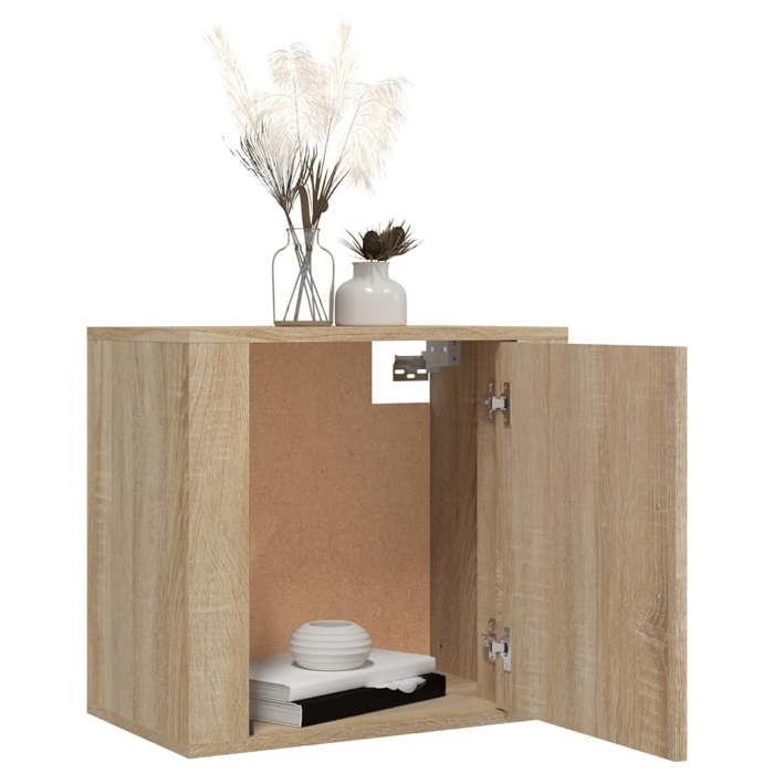 Table de chevet murale - Maison Exclusive - Chêne sonoma - Bois d'ingénierie - 2 pcs - 50x30x47 cm