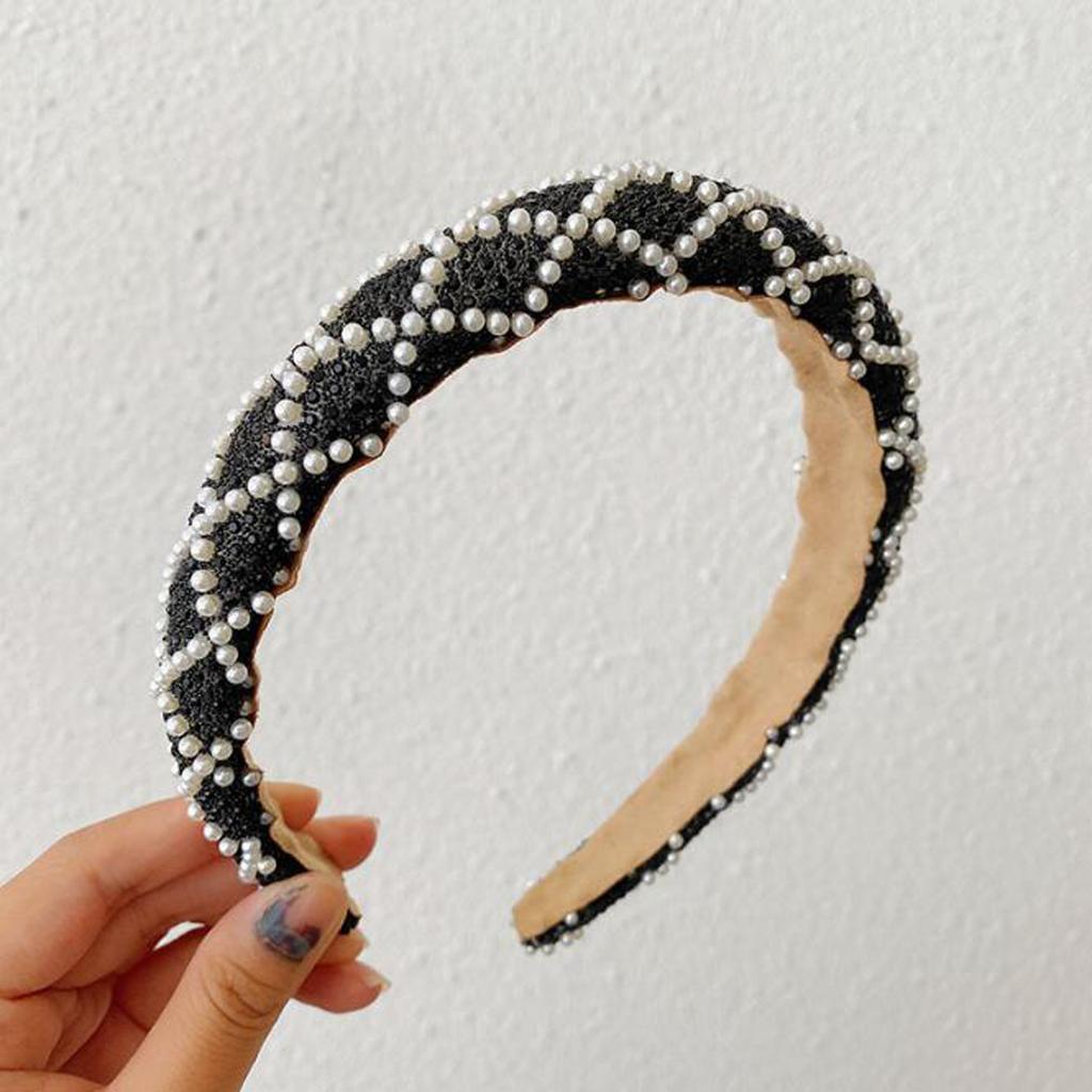 PROLY New Fashion Women's Hairband Shining Rhinestone Pearls Tangled Headband Luxurious Elegant Turban Hair Accessories