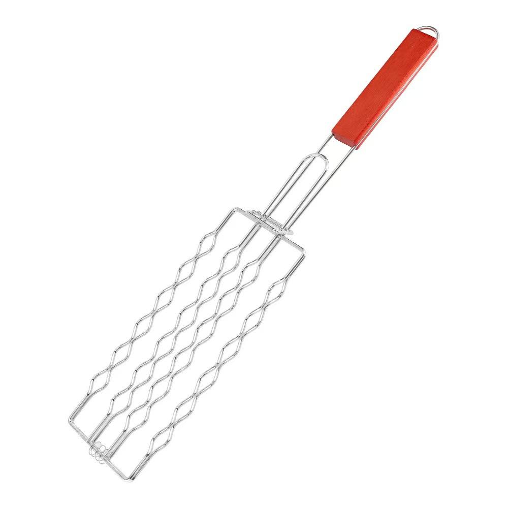 New Portable Outdoor BBQ Rack Foldable Stainless Steel BBQ Rack Thickened Grill Basket Grill Basket Grill Accessories