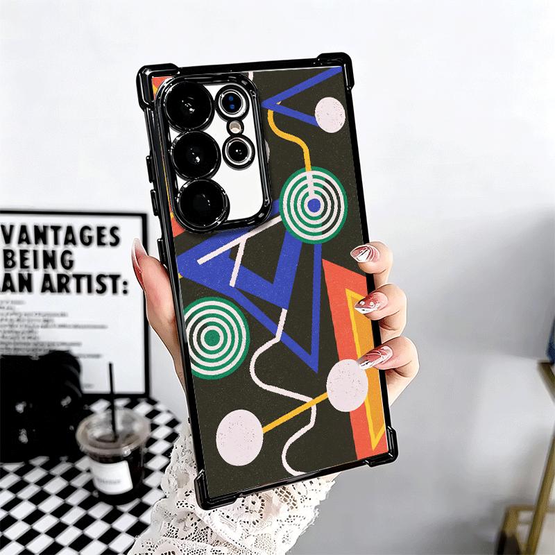 Abstract Geometry PopArt Desgin Soft Phone Case For Samsung Galaxy S26 Ultra S25 Edge S24 FE S23 Plus S22 S21 + S20 Plating Anti
