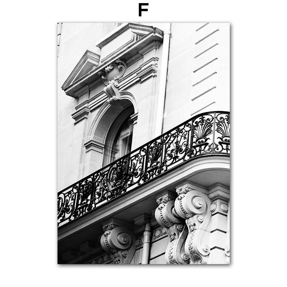 Paris Bridge Fashion Girl Car Building Black White Photos Posters Wall Art Canvas Prints Painting Picture for Living Room Decor