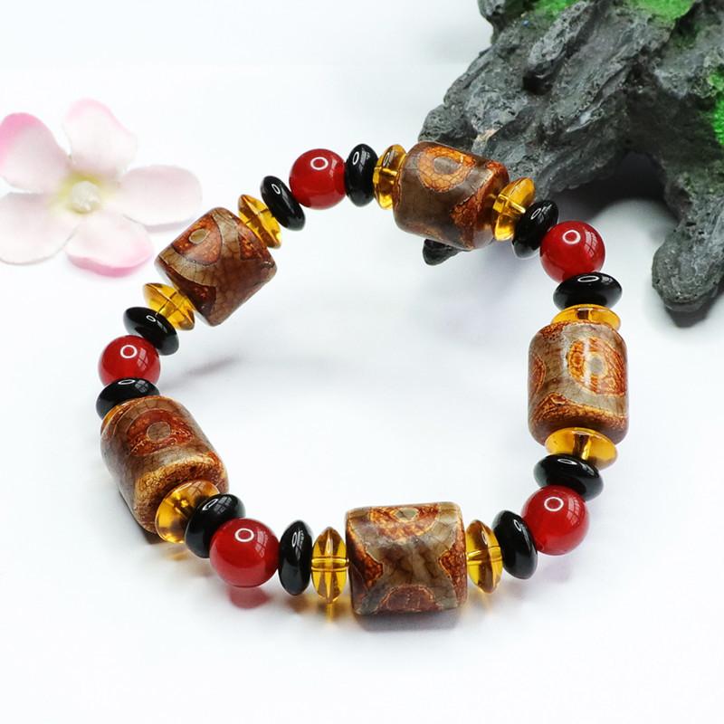 2026 Ximang Red Agate Bracelet Tibet Beads as Right Rain Barrel Shaped Bead Factory Live Delivery S2042017