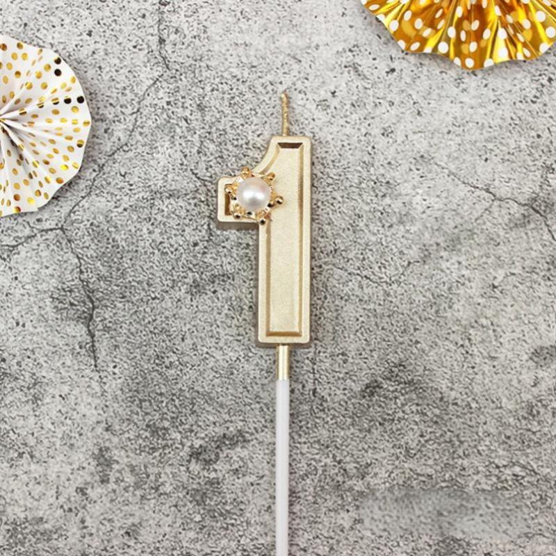 Gold 3D Number Cake Candles Suitable For Birthday Party Decoration Birthday Decoration Cake Decorating Tools