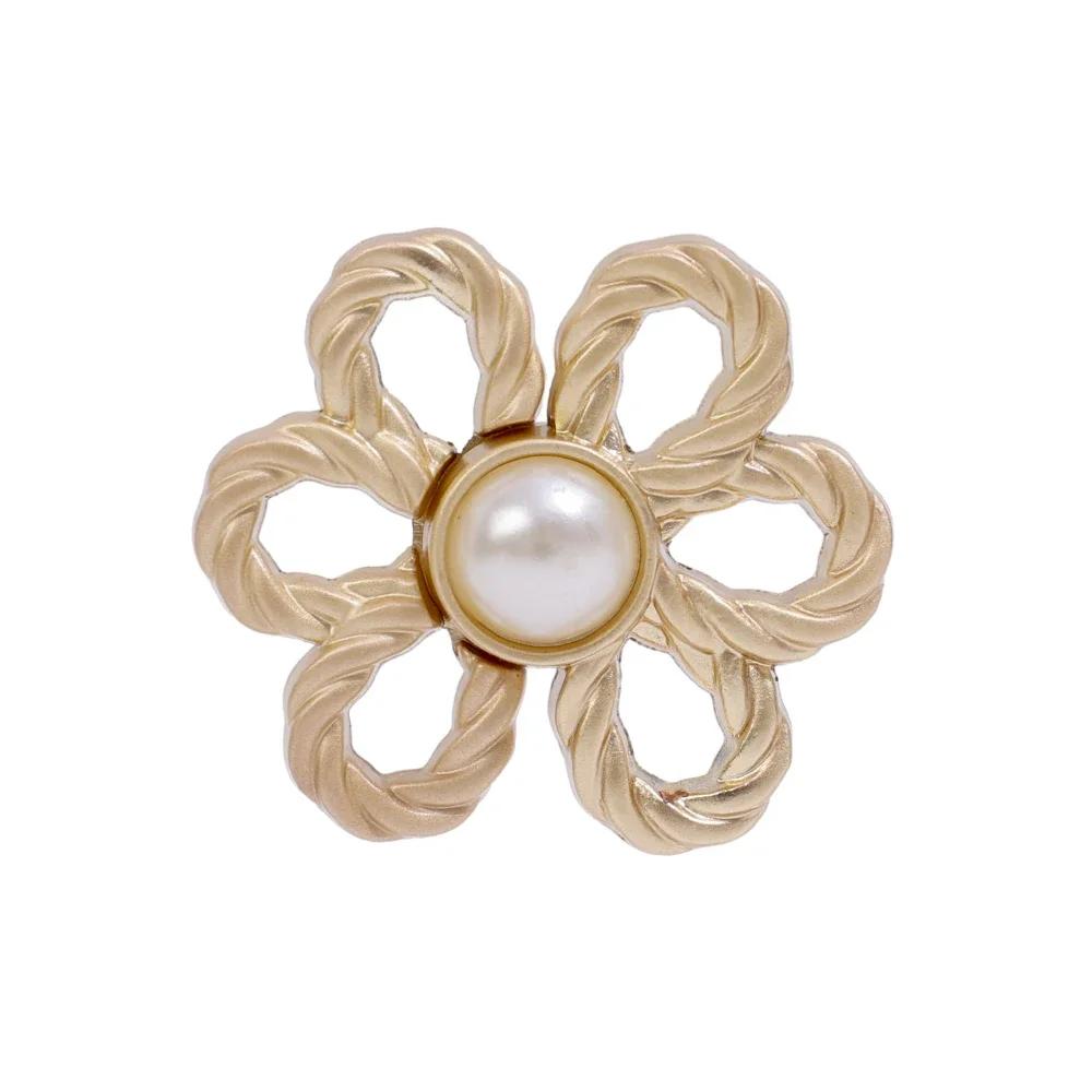 Reusable Metal Waist Buckle Pearl Flower Style Retractable Waist Tighten Buckle Clip Snap Fastener Pants Pin for Jeans Button