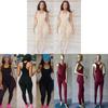 Us Sexy Damen Freizeit Ärmelloser Bodycon Strampler Overall Mit Eleganten Langen Hosen