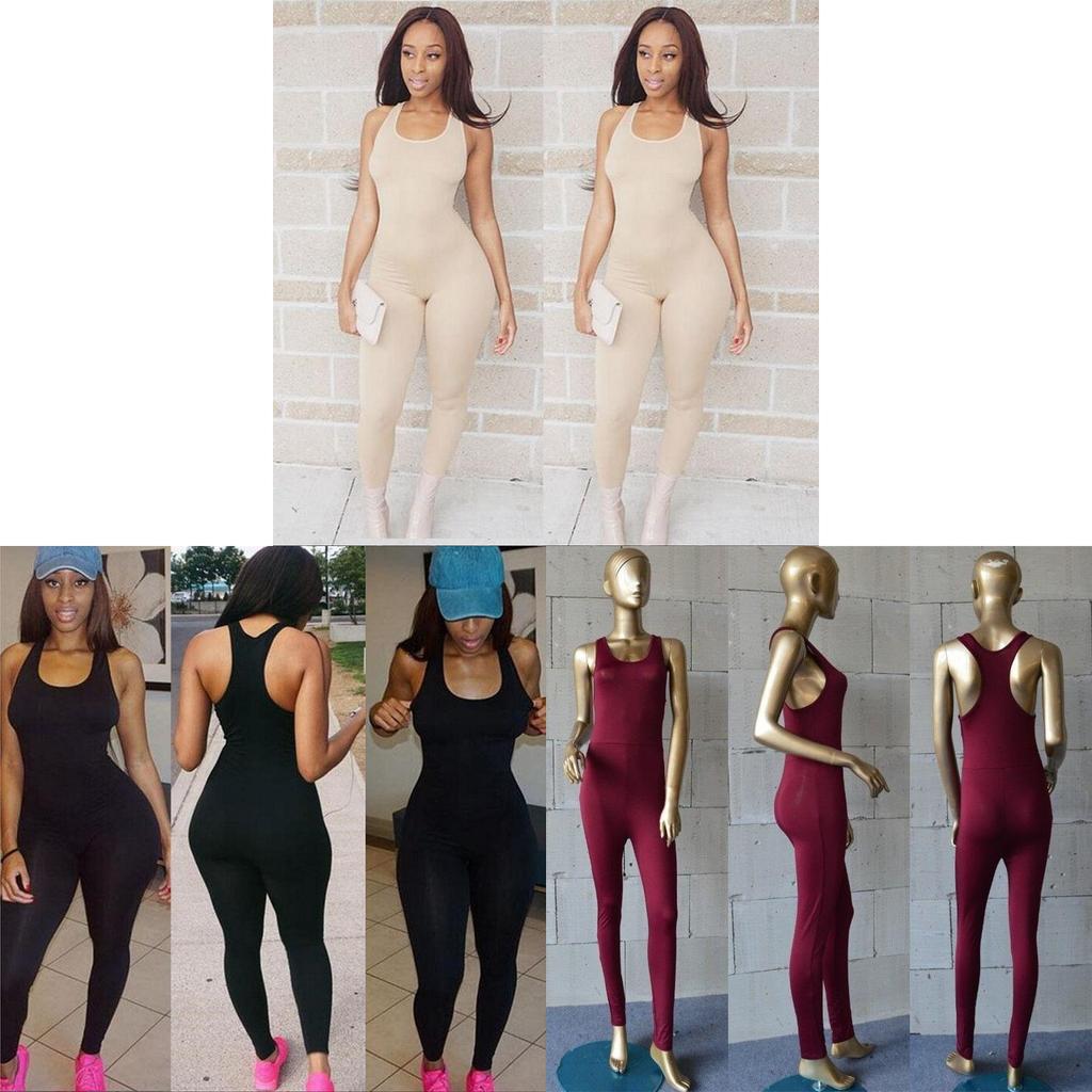 Us Sexy Damen Freizeit Ärmelloser Bodycon Strampler Overall Mit Eleganten Langen Hosen