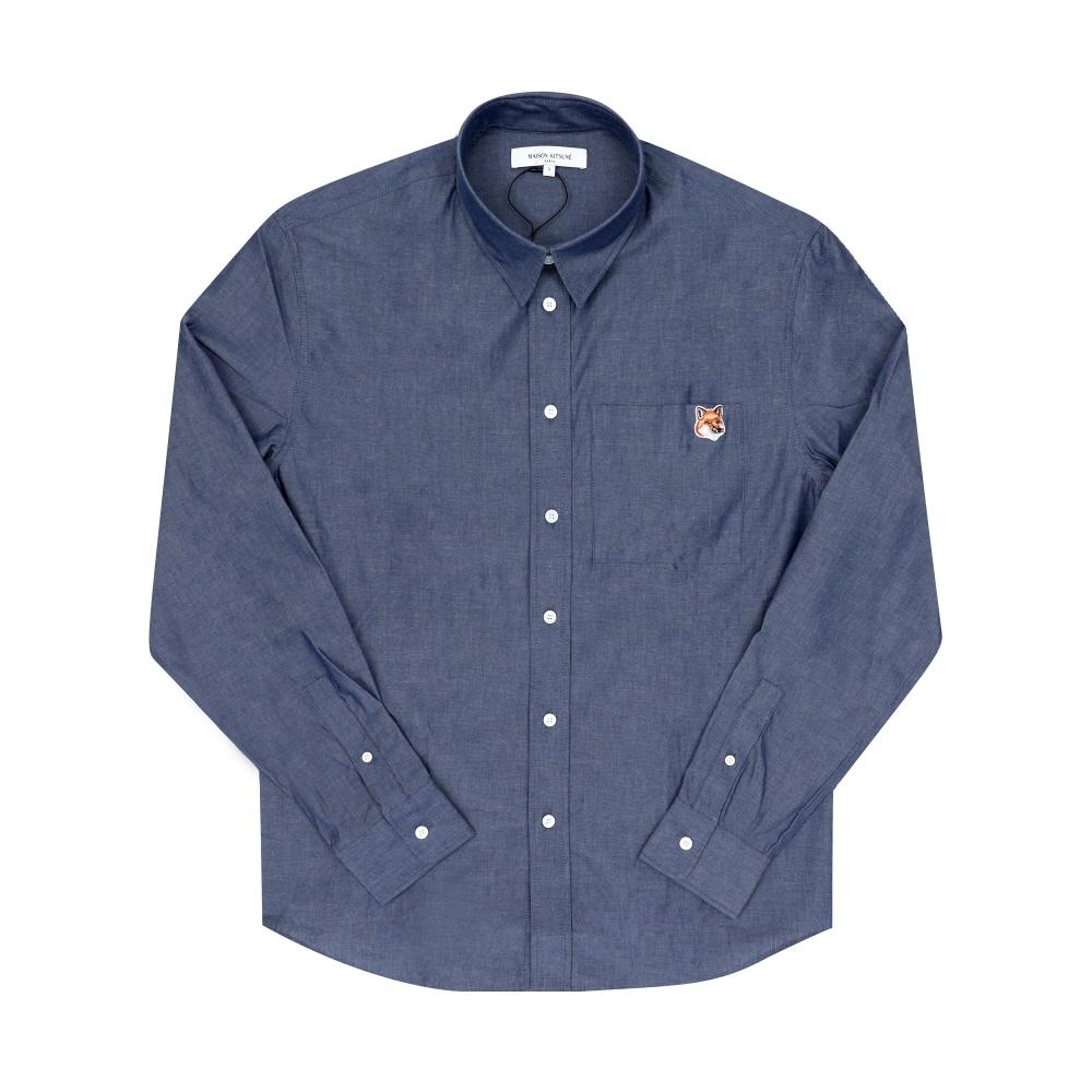 

Maison Kitsune Рубашка из легкого шамбре с нашивкой в виде головы лисы Om00432wc5043 OM00432WC5043 P470 (XL)