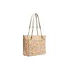 Coach Cammie 32 Gold Letter Logo Floral Cluster Print Classic Monogram Coated Canvas And Leather Tote Bag Women Tote Bags Khaki CH545-IMOT4