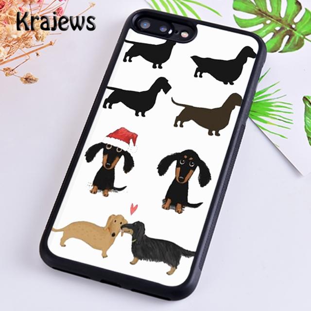 Krajews Dachshund Doxie Dogs Hearts Phone Case Cover For iPhone 17 Air 16 15 14 plus 11 12 13 pro max coque Fundas