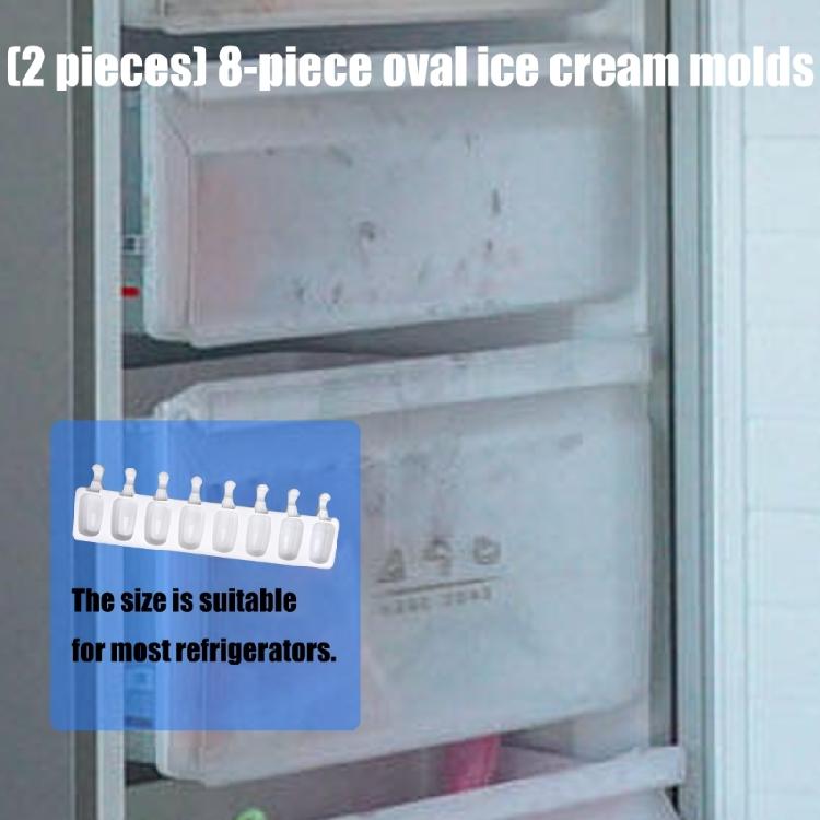 2 Pack Efficient Silicone Ice Creams Trays Professional Ellipse Shape Nontoxic Easy Removal Feature