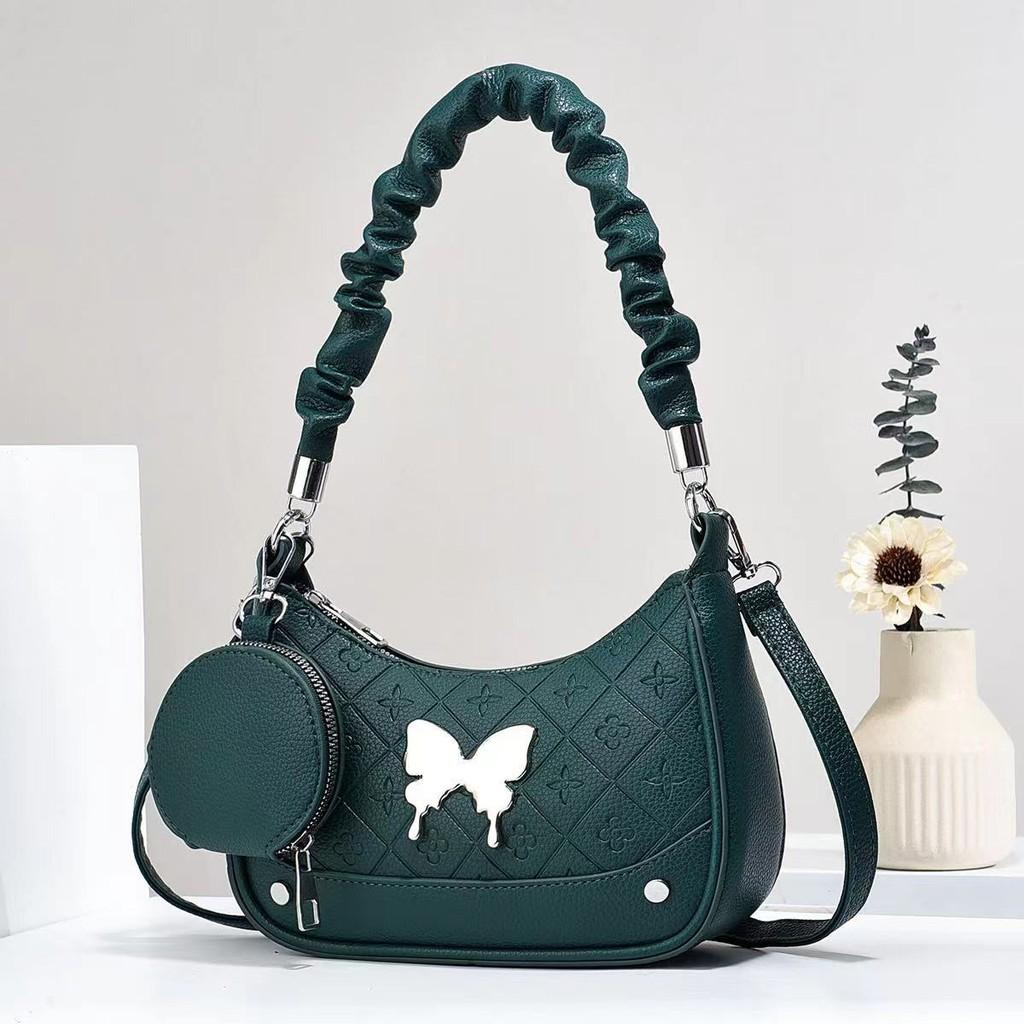 Trendy Small Quilted Butterfly Shoulder Bag With Soft Texture And Multiple Colors