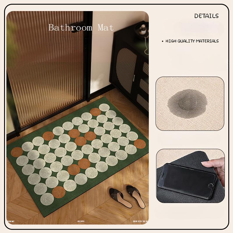 High-end Retro Printed Carpet Diatomaceous Earth Mat Bathroom Mat Water Absorbent Quick-drying Non-slip Mat