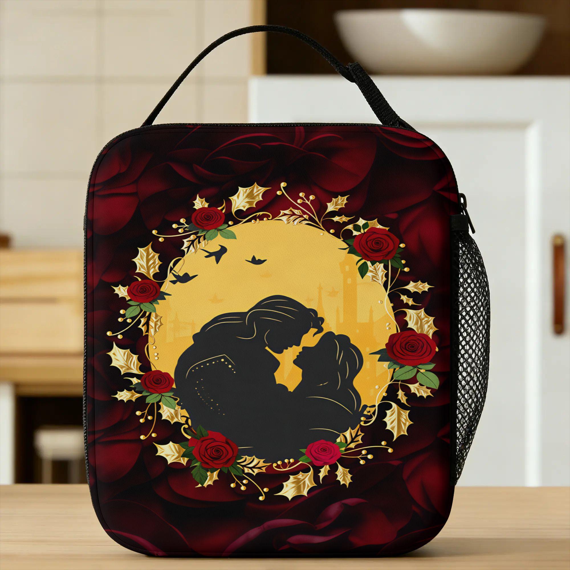 Beauty And The Beast Lunch Bag Portable Lunch Box Adult Travel Graphic Design Cooler Bag Fashion Oxford Tote Food Bags One Size