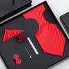 Tie Bow Tie Six-Piece Tie Men'S Dress Business Korean Edition Blue Black Red 8Cm Wedding Groom Tie
