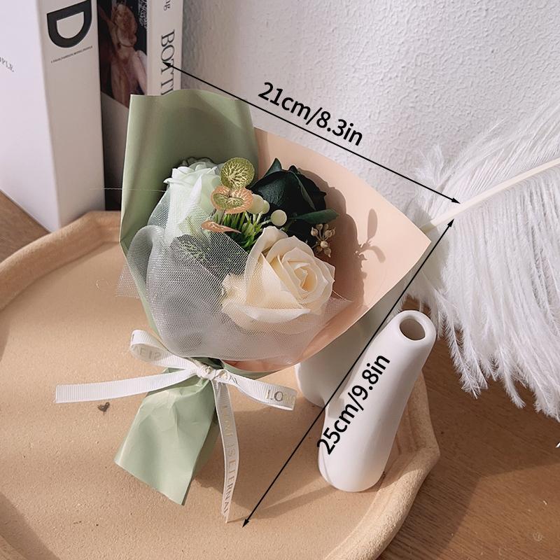 Crochet Flower Lighting Flower Bouquet Handmade Woven Flowers Knitted Graduation Bouquet Wedding Party Bouquet Gift