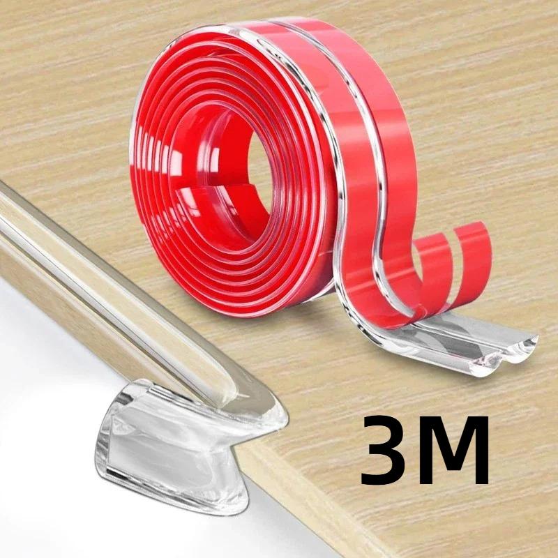 1/2/3M Transparent Corner Protectors Thick Silicone Edge Guards Adhesive Table Cabinet Safety Bumpers Furniture Corner Cushions