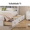 Modular Bed Double Bed, Open Shelf, Three Drawers with Castors, Metal Adult Handles, Storage Compartment Drop-Down Door, Pine Frame Soft