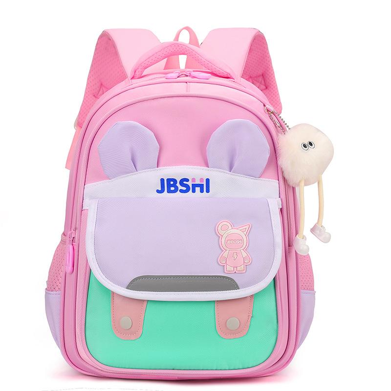 Children's school bag new cute boys and girls lightweight weight weight backpack contrasting color primary school students large-capacity backpack