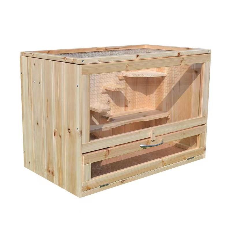 Wooden hamster box, transparent hamster breeding box, wooden hamster breeding box