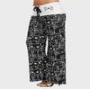 Pantaloni Casual Larghi da Donna alla Moda con Stampa di Gatti Cartoni Animati, Pantaloni Leggeri Estivi