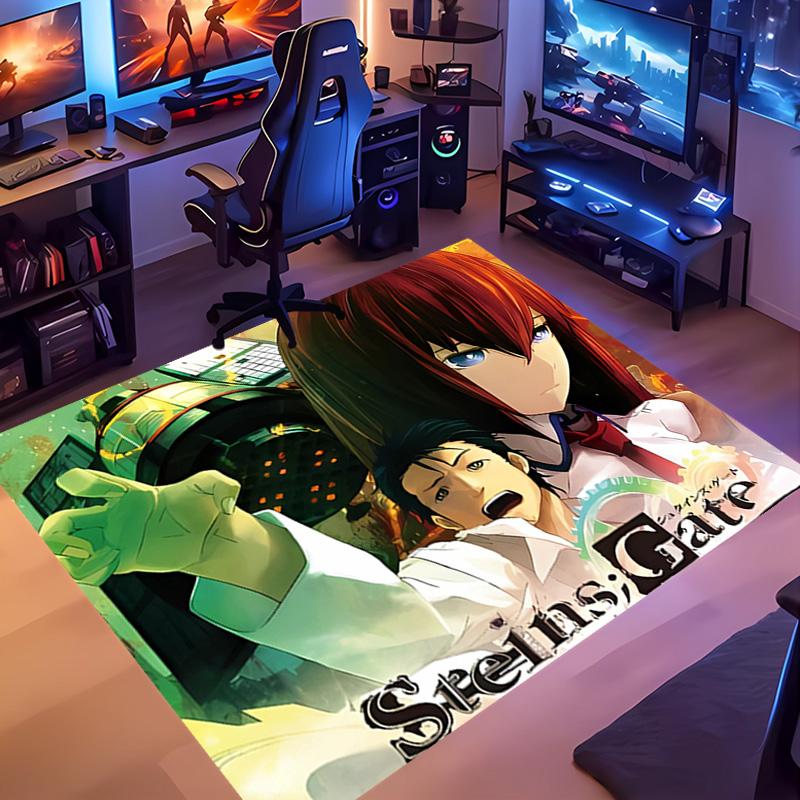 Steins;Gate-Themed Entrance Mat,Non-Slip Mat Area Rug,Room Decor,Outdoor Decor,Kitchen Rug,Doormat - Machine Washable,Easy to Clean
