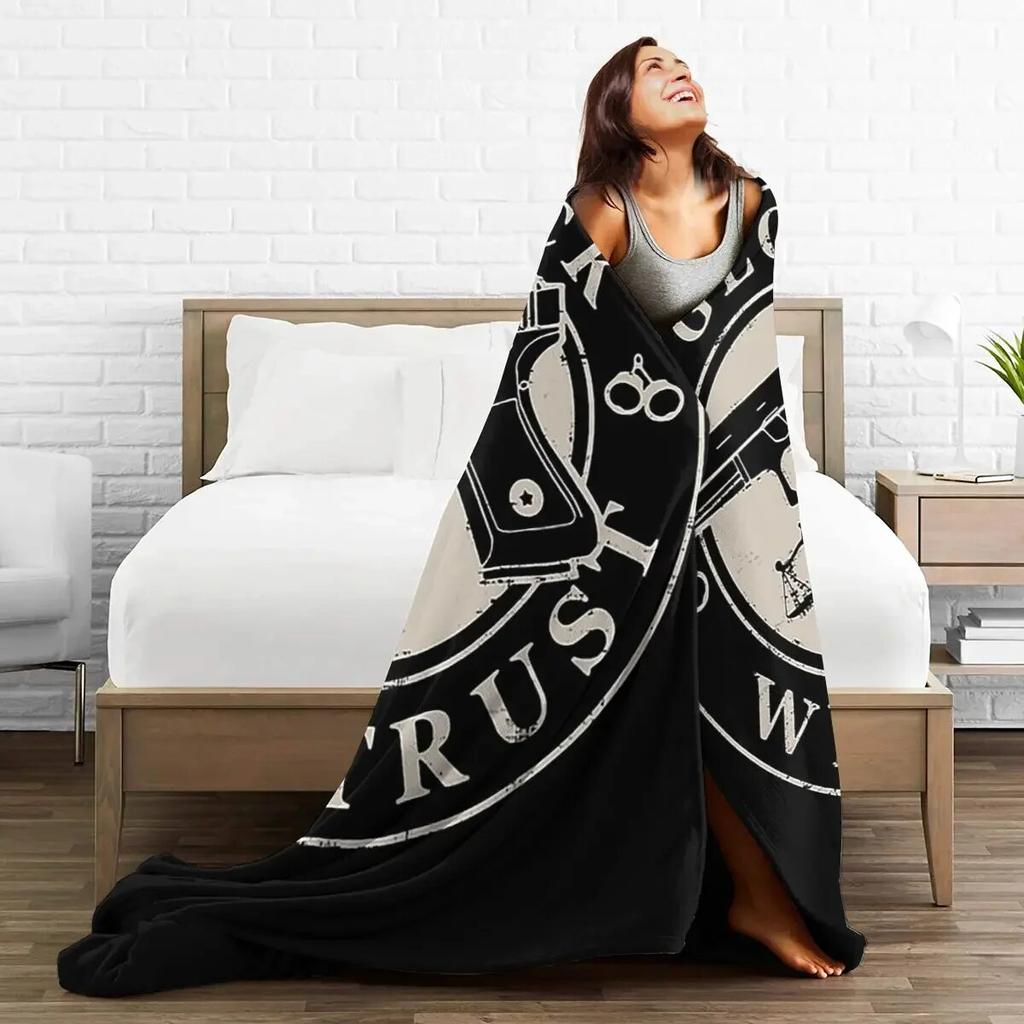 In Glock We Trust Blanket Soft Warm Flannel Throw Blanket Plush for Bed Living Room Picnic Travel Home Couch