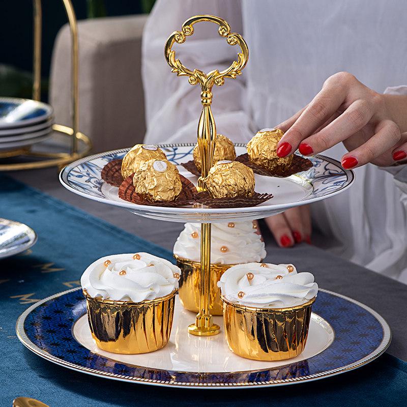 European Style Ceramic Dim Sum and Snack Cake Stand