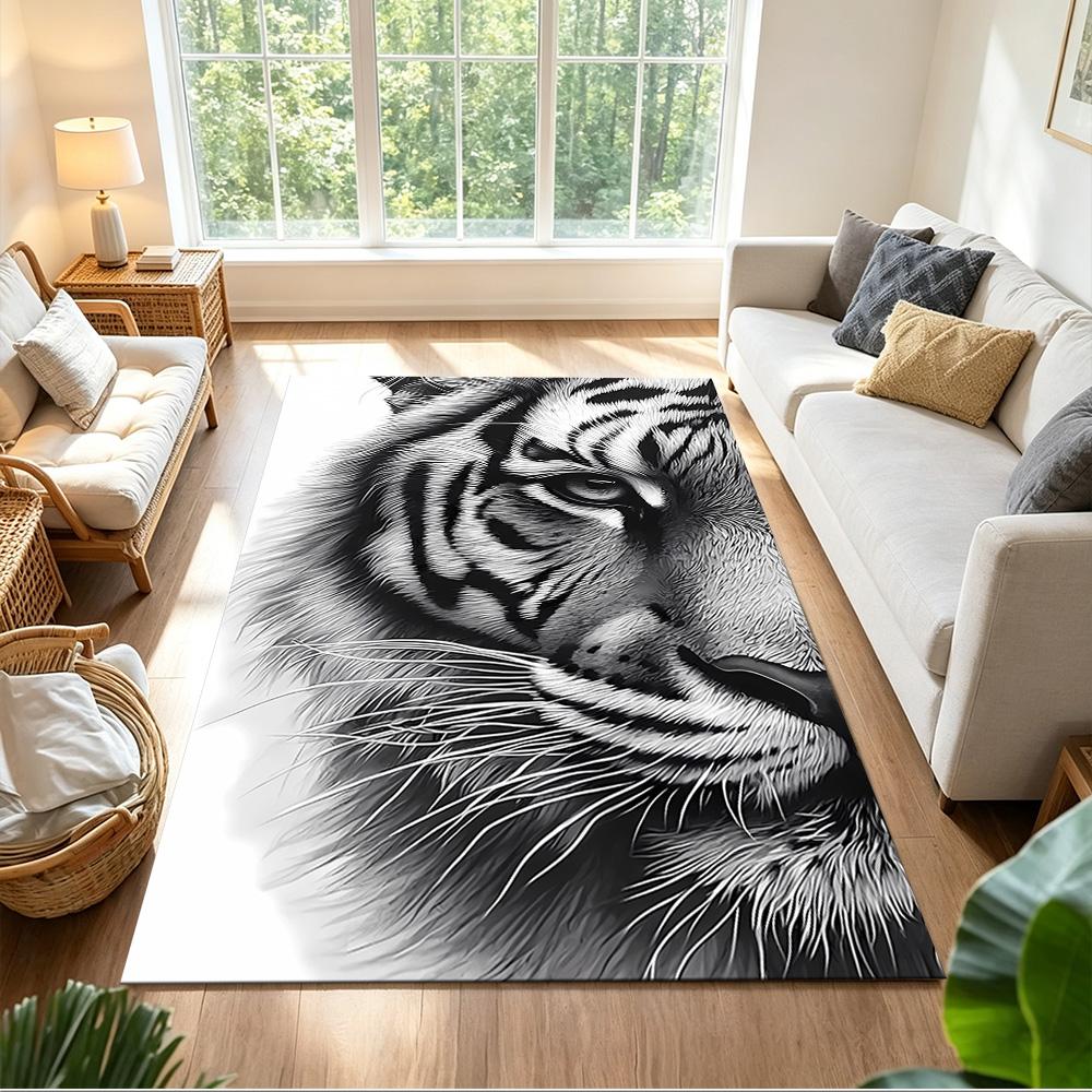 Wild Tiger In Jungle Non-Slip Home Carpet Design for Office Decor Living Room Bedroom Gift