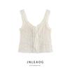 Jnleaog Summer New Arrival Women's Clothing Fashion Style Stylish Fashion All-Match Bowknot Decoration Embroider Tops