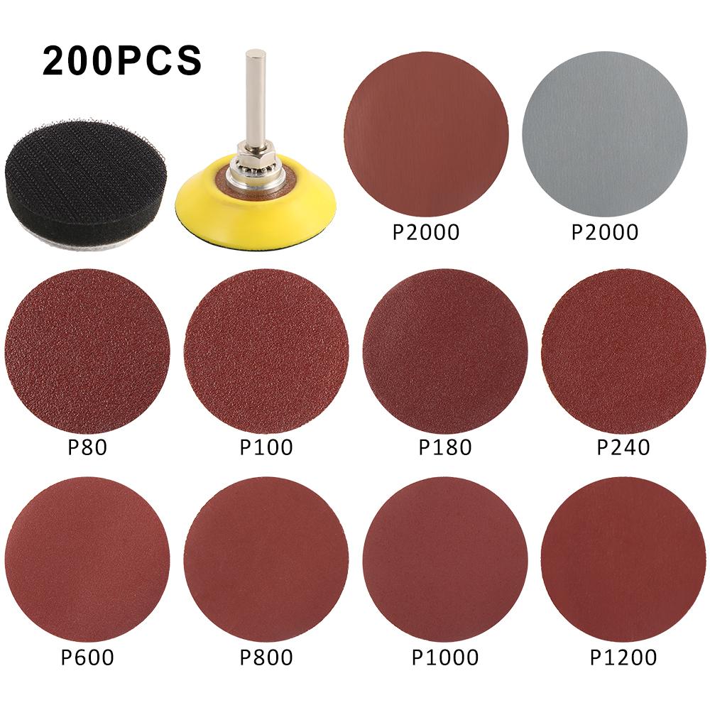 100/200/300Pcs Sandpaper Polishing Sandpaper Alumina Sanding Pads 2/5Inch Sanding Disc Pad For Grinder Abrasive Sheets Tools