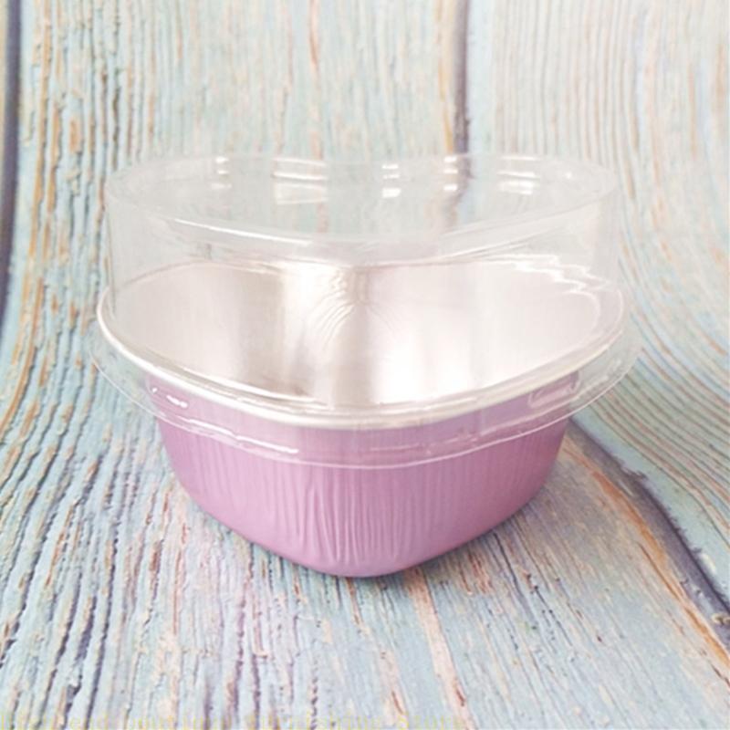  Dessert Cups with Lids Gold Rose Red Aluminum Foil Baking Cups Holders Cupcake Bake Utility Ramekin Clear Cups