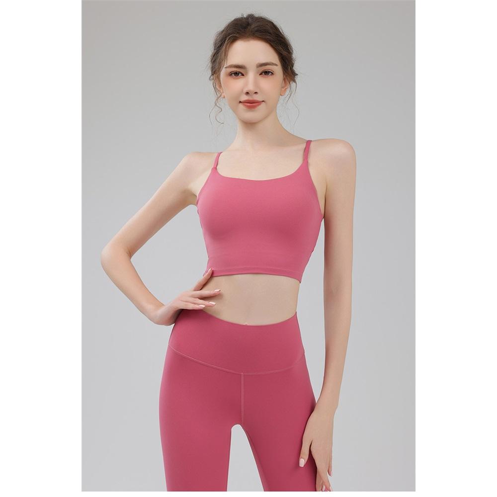 Naked Sports U-shaped Vest With Thin Shoulder Straps, Beautiful Back, Easy To Wear, Quick Drying, Breathable Fitness Camisole, Yoga Suit, Bra Set