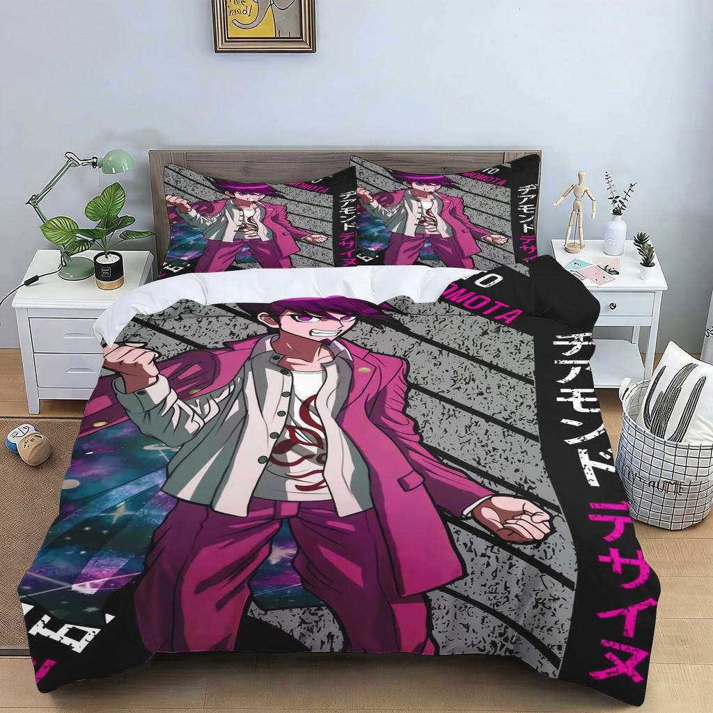 Danganronpa Anime Duvet Cover Set Monokuma Cartoon Bedding Set Quilt Cover Pillowcase Soft Bed Bedroom Decor Home