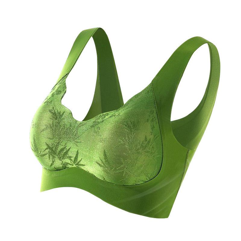 New national style relief jacquard wide shoulder seamless underwear women gather without steel ring thin soft support anti-sagging beautiful back bra