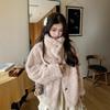 New small lake sheepskin integrated plush coat winter women's flower fox mink environmentally friendly fur thick coat