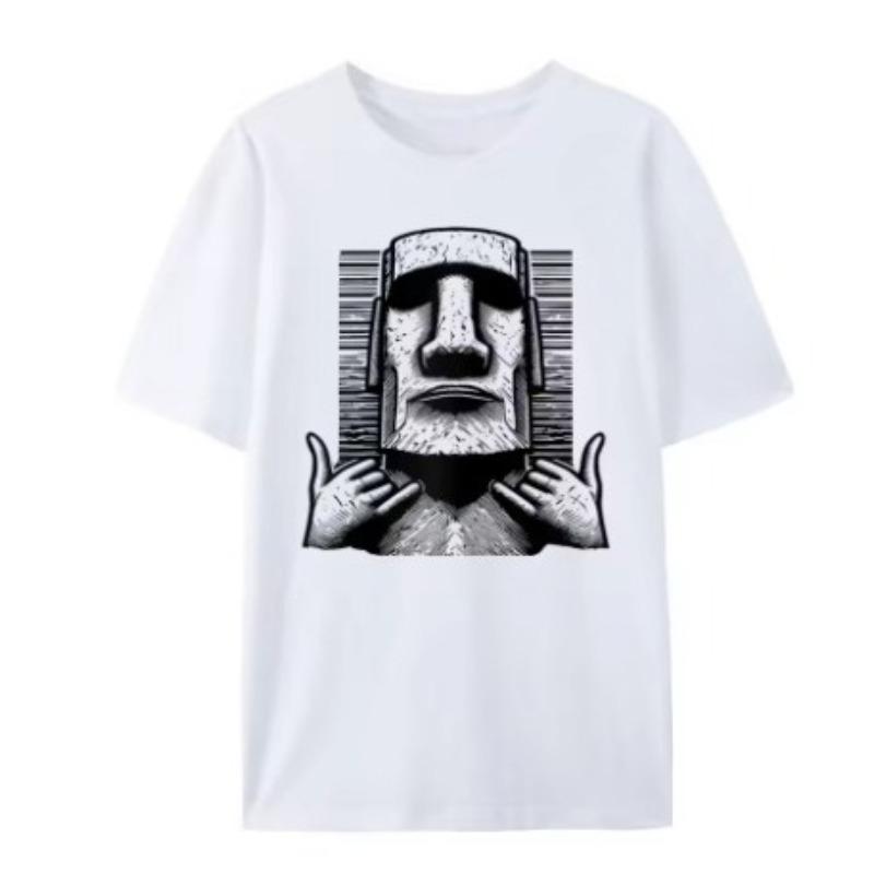 Summer New Pattern Printed Tshirt Suitable For Both Unisex And Unisex Simplecasualashionable And Versatile Pure Cotton Tshirt
