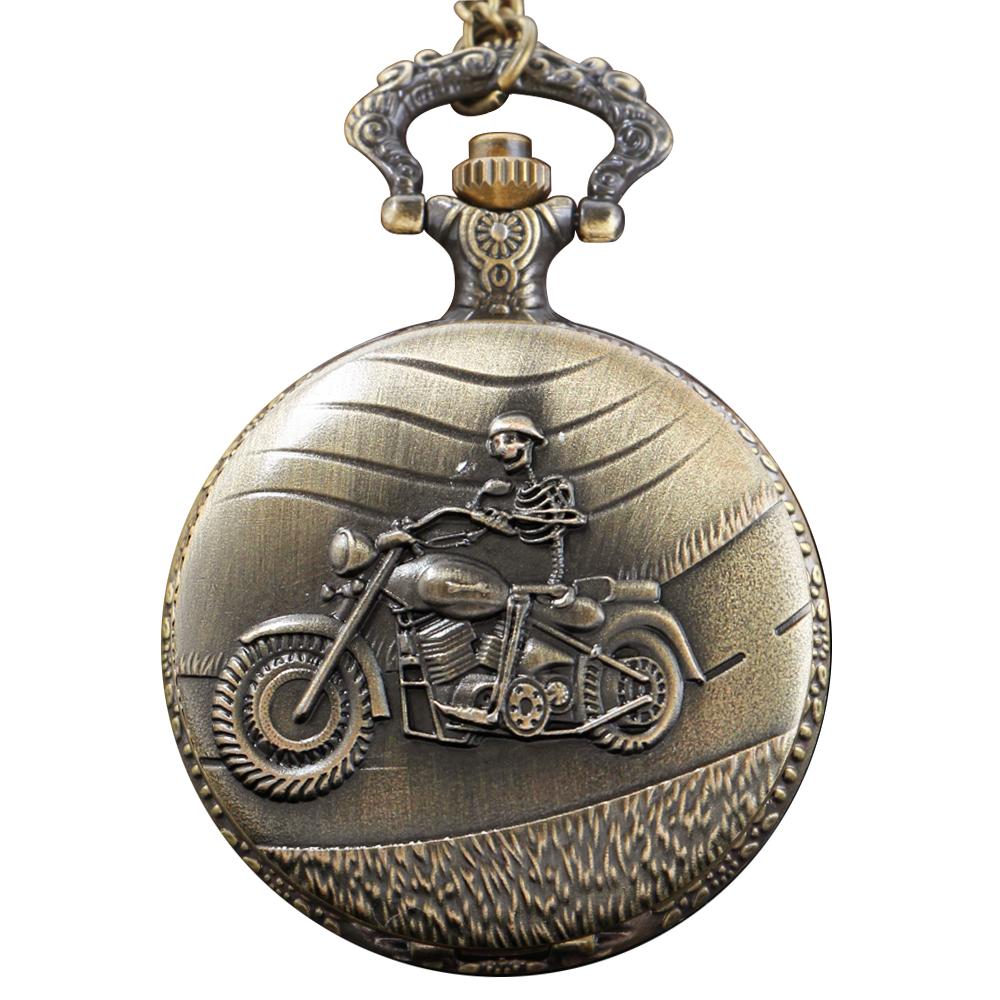 

Flame Skull Motorcycle Knight Men s and Women s Quartz Pocket Watch Retro Fashion Necklace Pendant Student Festival Gift