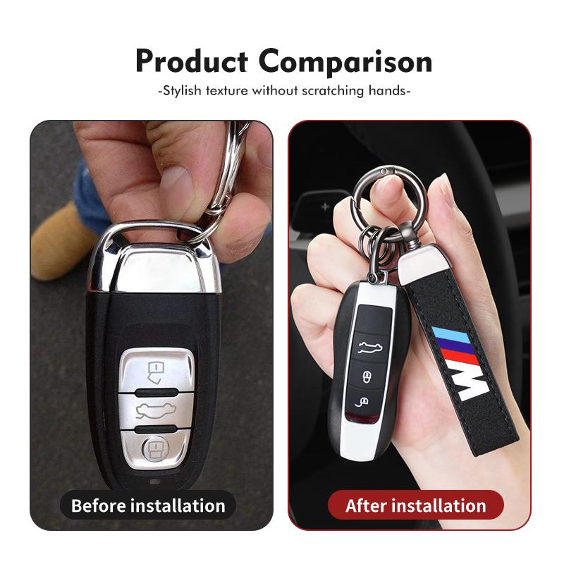 Für BMW Wildleder Autoschlüsselanhänger Schlüsselanhänger Schlüsselanhänger Auto Zubehör E87 E70 E91 E30 G20 E92 E93 E60 E46 E90 G30 E53 X1