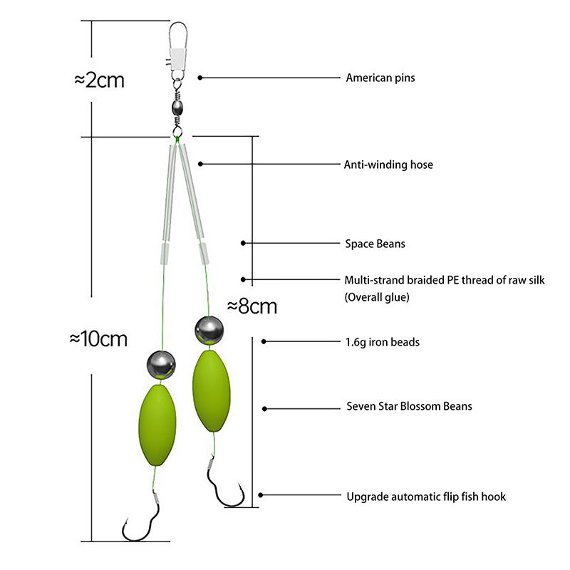1 Pcs Double Hook Fishing Hair Rigs Hook Suspension Anti Bottom Carp Fishing Hook Pesca Ready Made Carp Rigs Fishing Lure