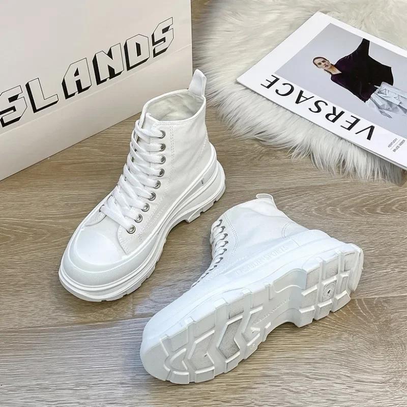 Fashion Fashion Couple's Canvas Shoes High Top Casual Shoes 5cm Height Increasing Sports Shoes for Women Platform Vulcanized Shoe Unisex