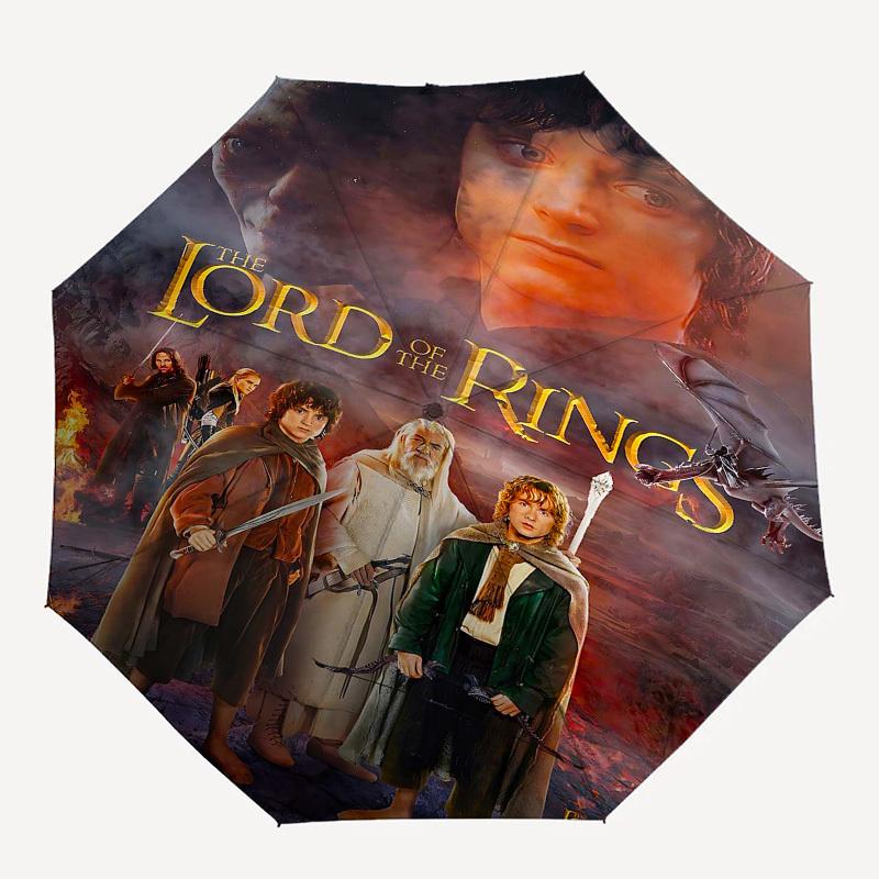 

1pc Lord of the Rings Automatic Folding Umbrella - Compact 8-Rib Design, Durable Plastic & Iron1313L
