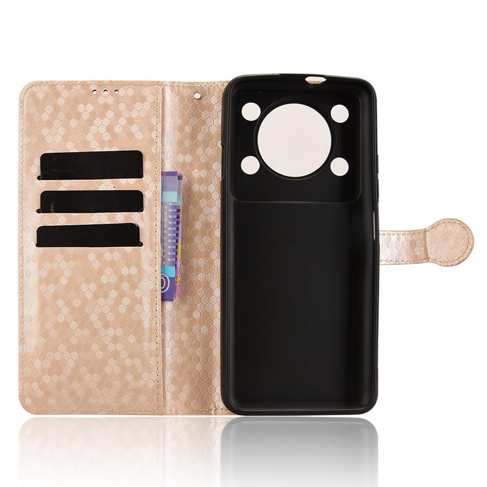 Pro Oukitel C60 Pro/C60 Peněženkové pouzdro Vzor teček Ražba PU kůže Kryt na telefon s poutkem na zápěstí
