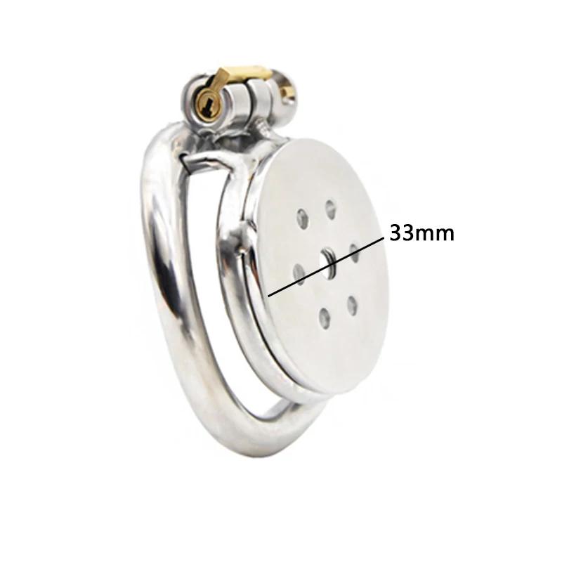 Male Chastity Device Flat Round Hole Metal Chastity Lock,Cock Cage,Urethra Catheter,Penis Ring,Bondage Belt Sex Toys For Men Gay