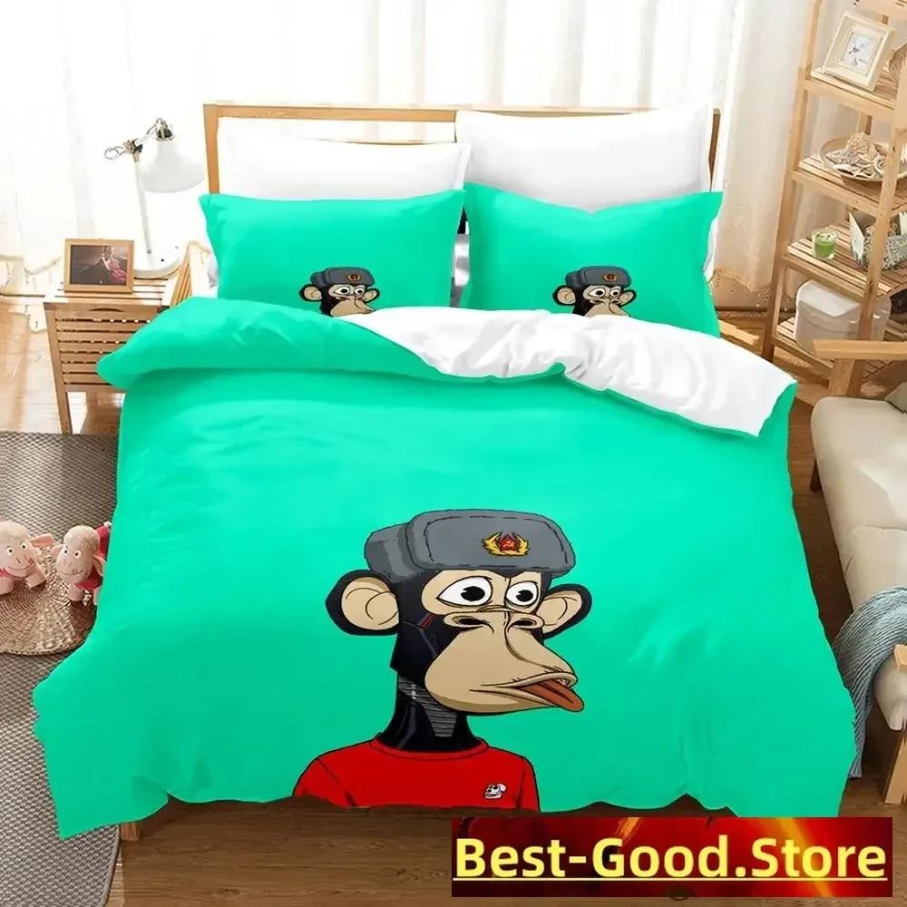 Bored Ape Yacht Club BYAC NFT Bedding Set Printed With Pillowcase Bed Duvet Cover Soft Single Double Queen Super King Size