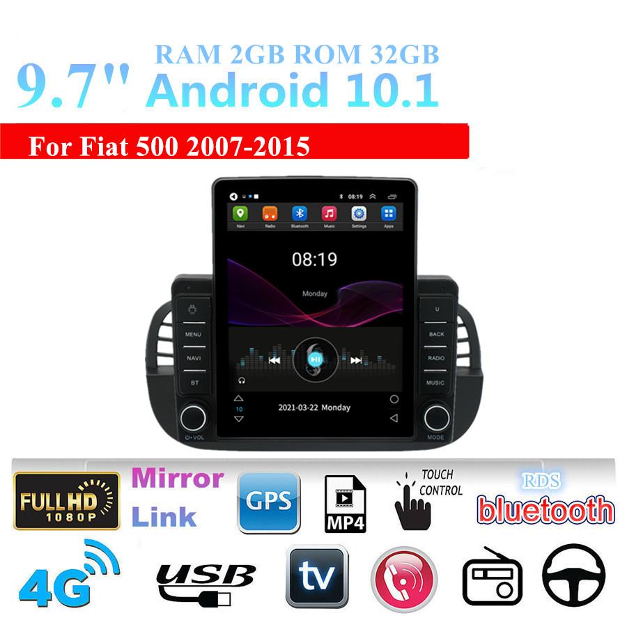 9.5" 2+32GB Vertical Android 10.1 Stereo Radio GPS Navigation For 07-15 Fiat 500